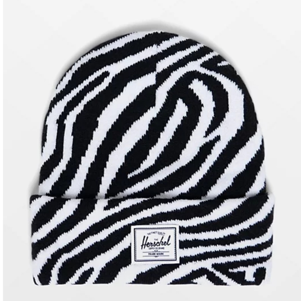 Herschel Supply Co. Zebra Print Black and White Beanie